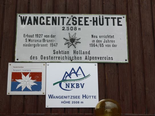 183. Cedule na Wangenitzsee Hütte
